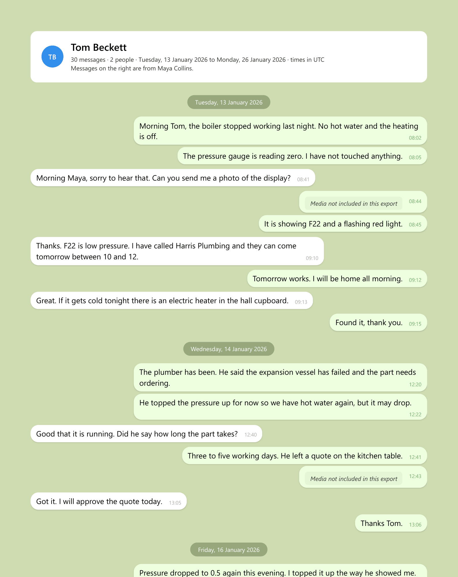A page of the sample transcript in the Telegram look style